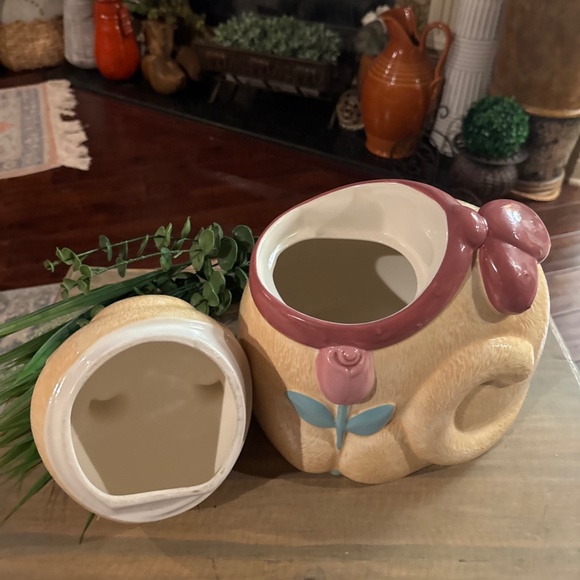 Vintage Cat Flower Treasure Craft Cookie Jar USA By Susan Marie Cookie Jar 11”. - Picture 6 of 7